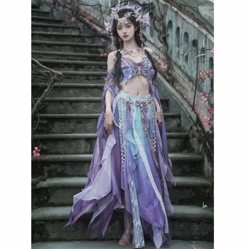 Vestidos de estilo exótico de elfo, traje de princesa de la región occidental, vestido de mariposa, ropa Hanfu para mujer, disfraz de elfo de la jungla HanDress
