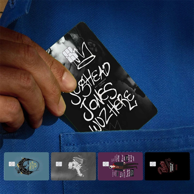Cubierta de TV americana Riverdale Jughead Jones, pegatina de piel para tarjeta de crédito, tarjeta de autobús de débito bancaria, lado frontal