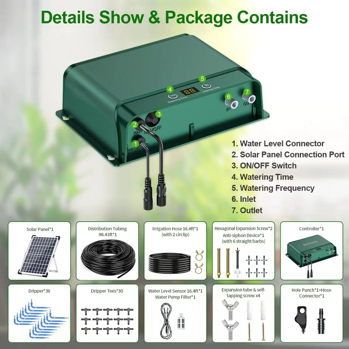 

Solar Automatic Balcony Watering Kit Indoor Plants Garden Self Dripping Irrigation System with Micro Water Drip System