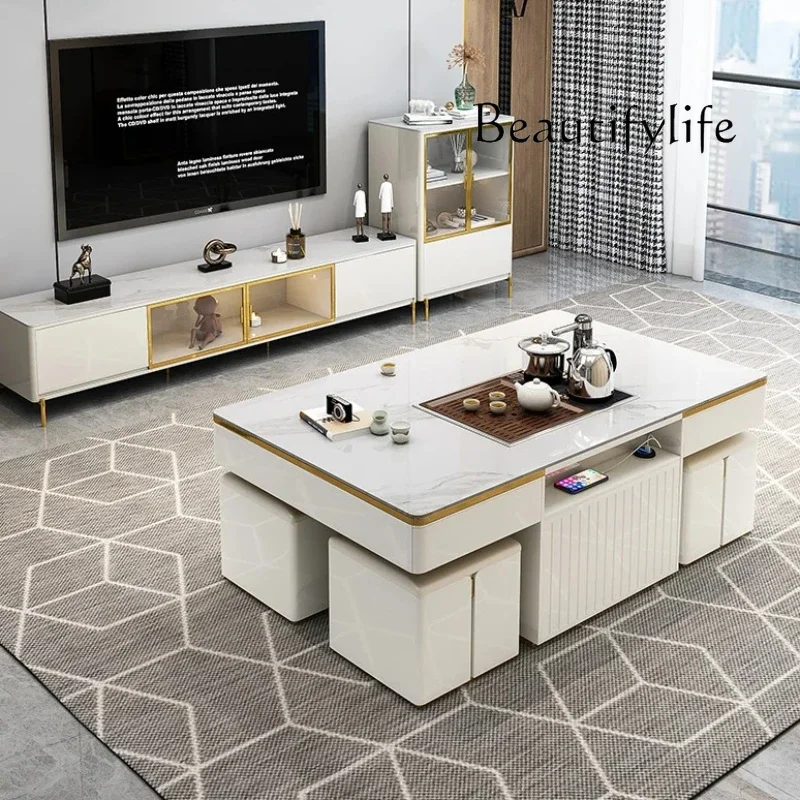 

Smart Coffee Table Modern Living Room Bijzettafel Home Furnitu Clear Nordic Adjustable Coffee Tables Luxury Design White Floor