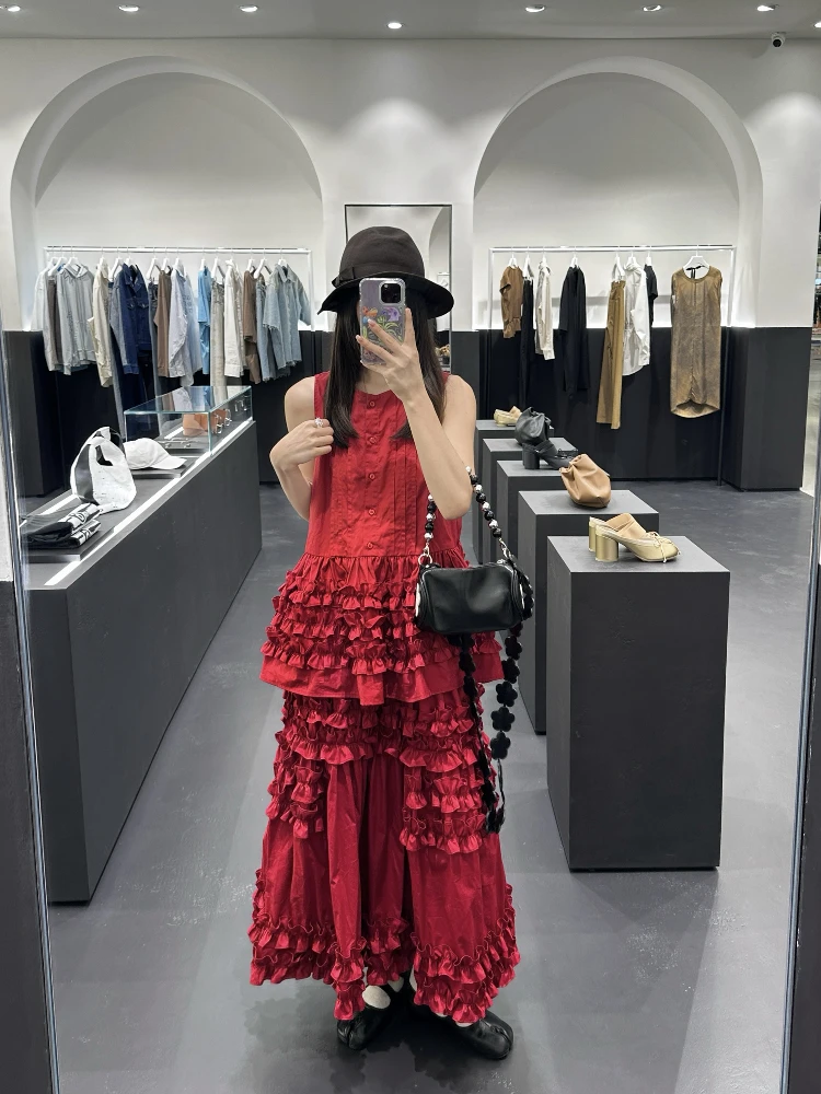 

Insectis Heavy Embellied Svel жилет юбка свободный ансамбль хлопок на пуговицах модный женский комплект лето 2025 г.