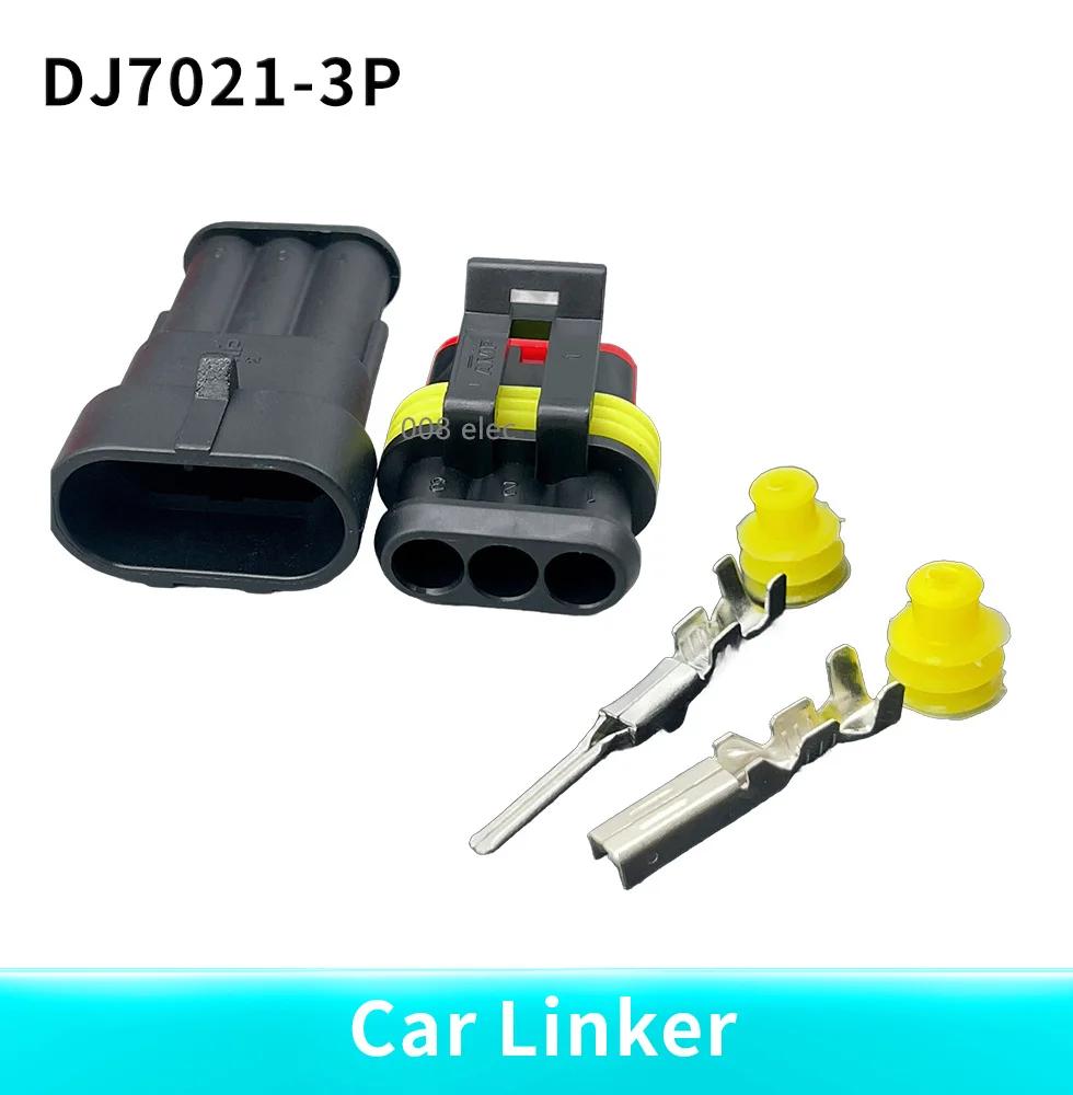 2set-5sets Kit 2 pin 1/2/3/4/5/6 pins Way AMP Super seal Waterproof Electrical Wire Connector Plug for car waterproof connector