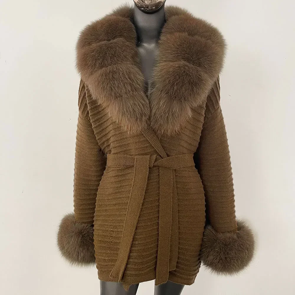 女性の本物の天然アライグマニットジャケット,キツネの毛皮のショール,本物のキツネの毛皮の襟のコート,ファッショナブルなニットジャケット,新しい