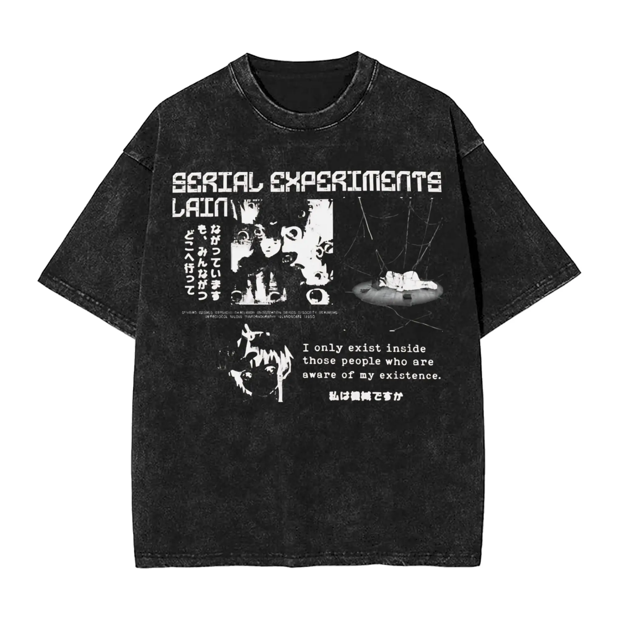 Men's Serial Experiments Lain T Shirts  Top Tees Summer Y2K Funny Short Sleeve T-Shirt O Neck Harajuku Casual Tee Shirt Cheap