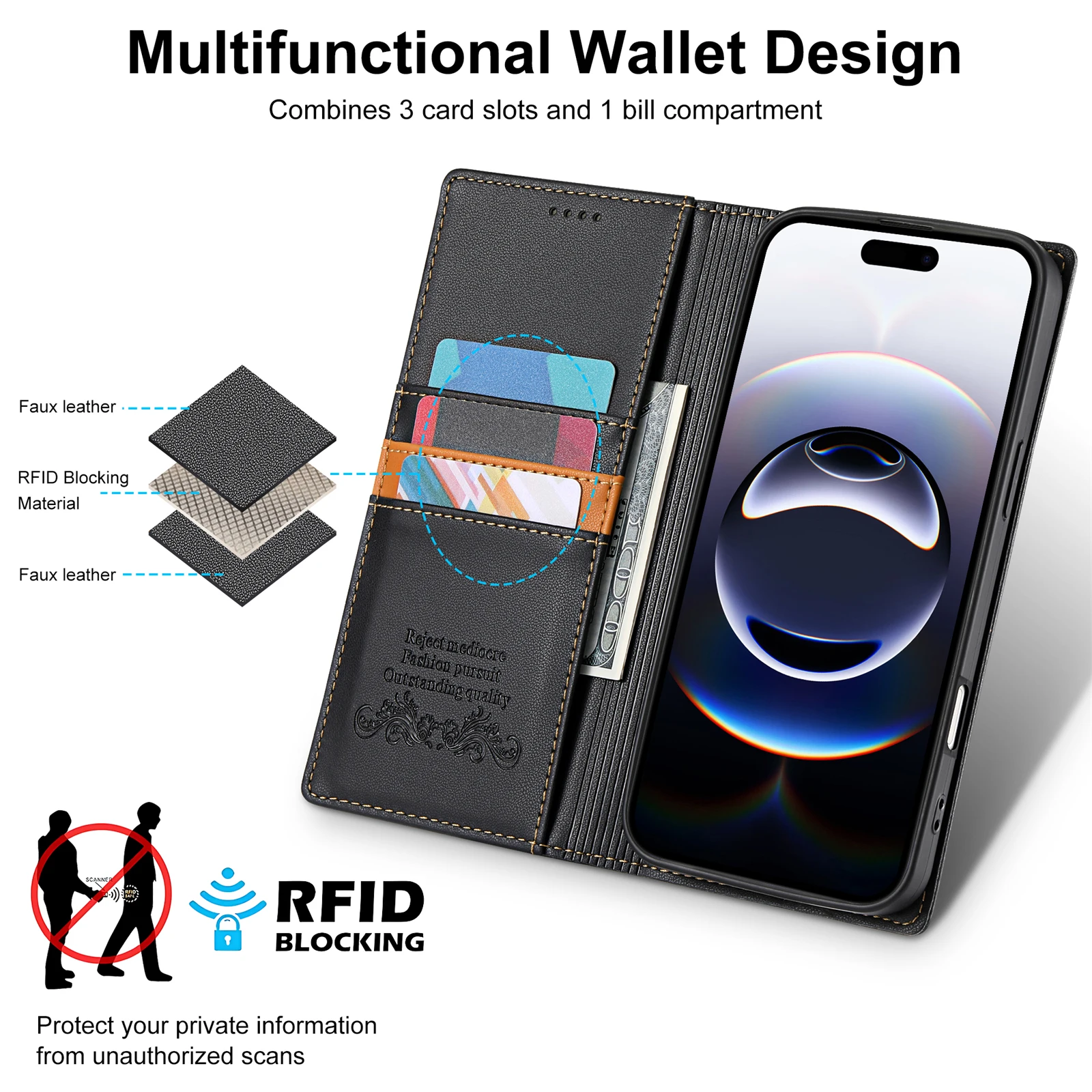 Business Leather Case For Samsung Galaxy A17 A37 A57 A16 A36 A56 A26 A07 A55 A35 A15 A54 A34 A14 A53 A33 A13 Flip Wallet Cover