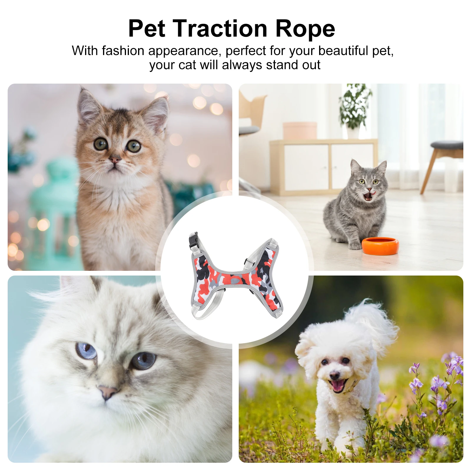 

Reflective Chest Strap Pet Harness Puppy Dog Straps Cooling Vest Adjustable Type Back