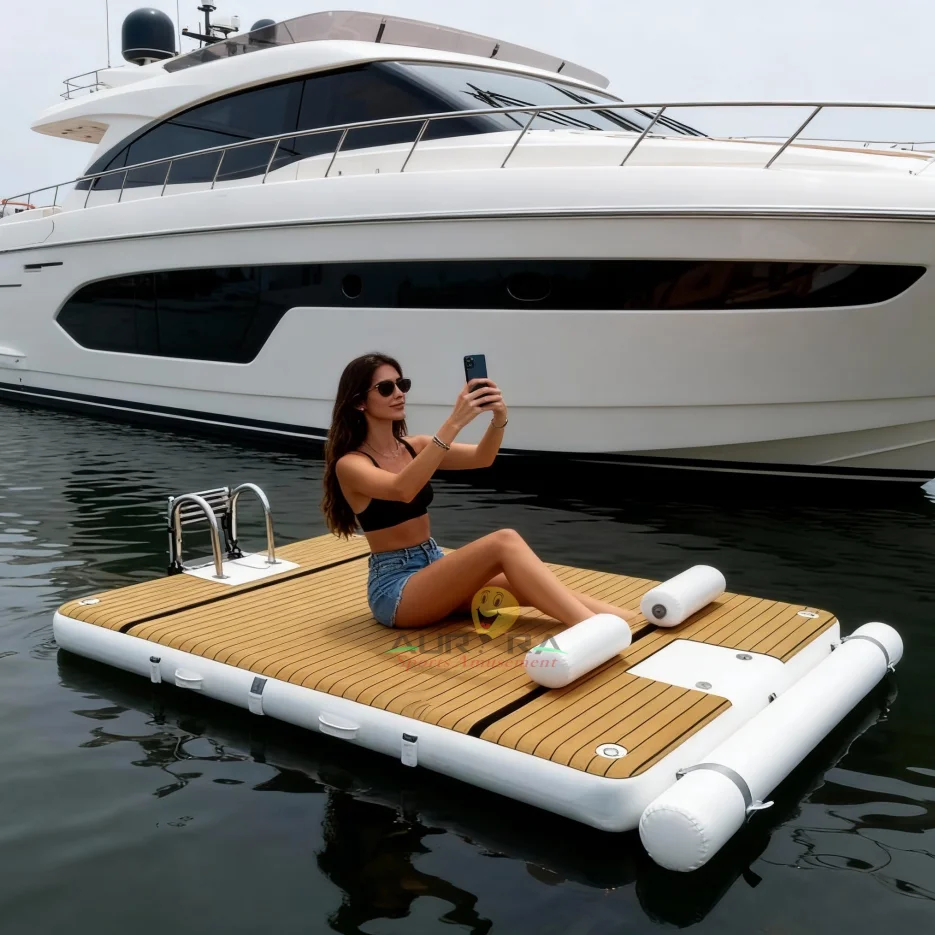 Yacht Water Floating Mat Inflatable Dock Platform DWF Fishing Floating Mat Swimming Float Board