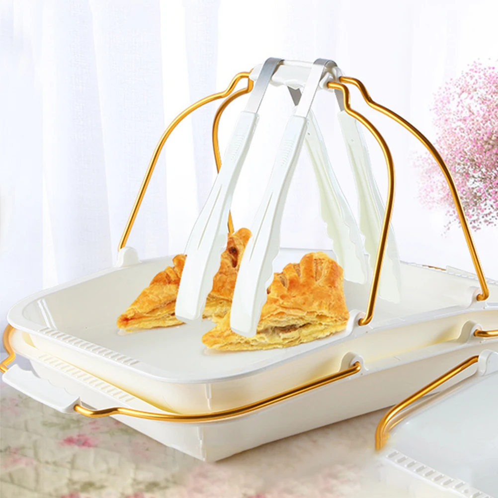 

Rectangular Tray Reusable Plastic Cake Container Food Storage Plate For Party Home Office Picnic Multi-Functional Serving Tray