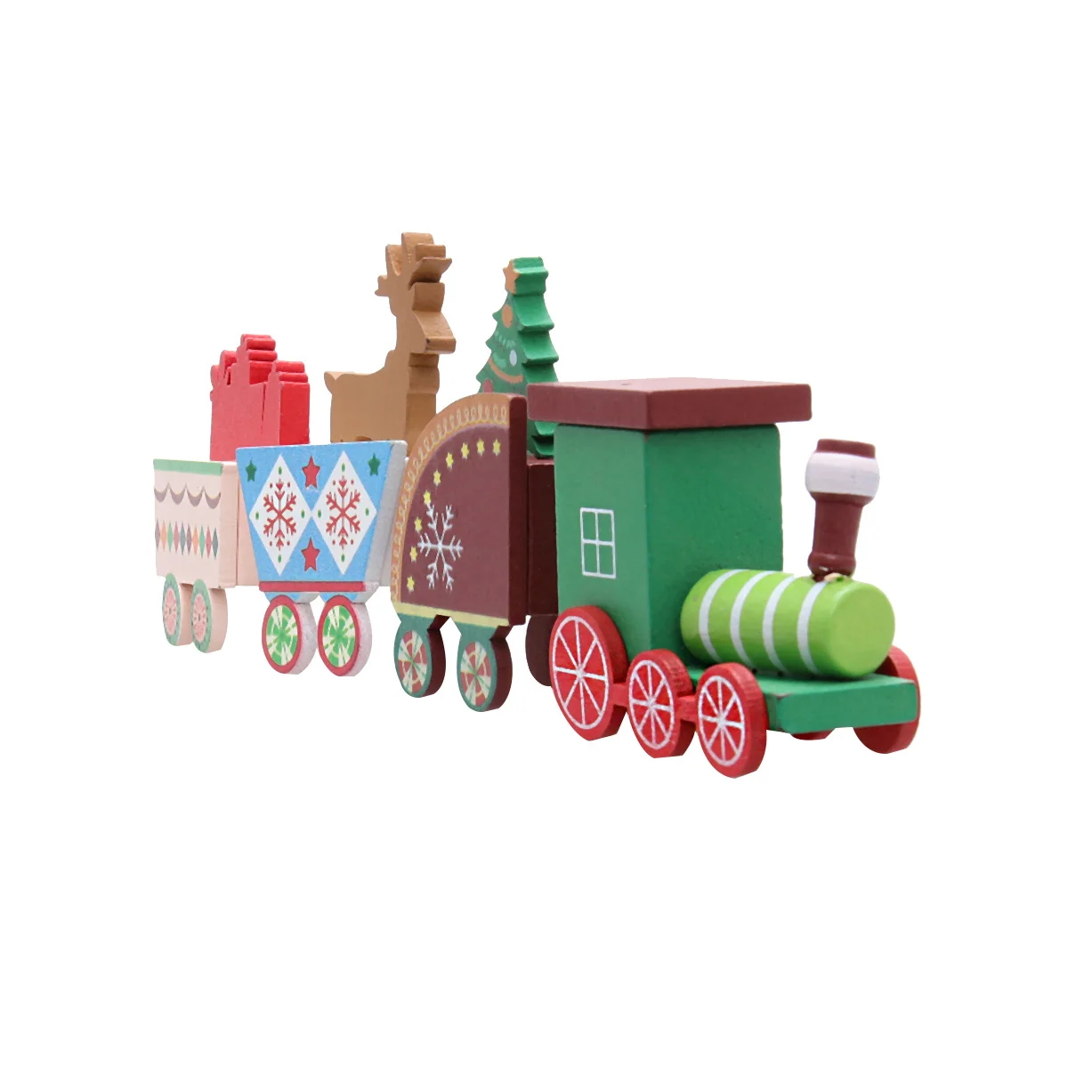 

Colorful Little Train Decorations Wooden Trains Table Ornaments For Xmas Party Kids Gift Festive Christmas Decoration