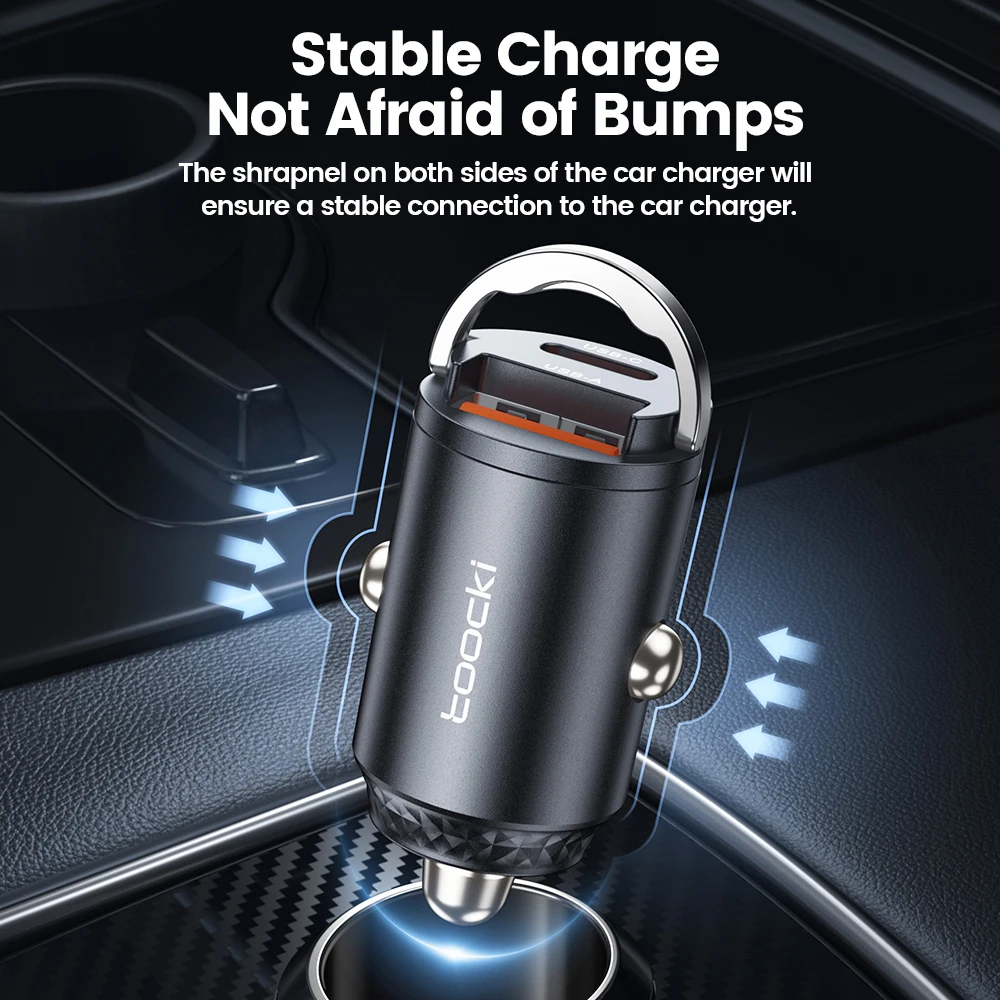 Toocki 33W USB C Car Charger for Samsung S23 S22 S21 Xiaomi Huawei POCO QC PD Fast Charging Car Phone Charger for iPhone Series