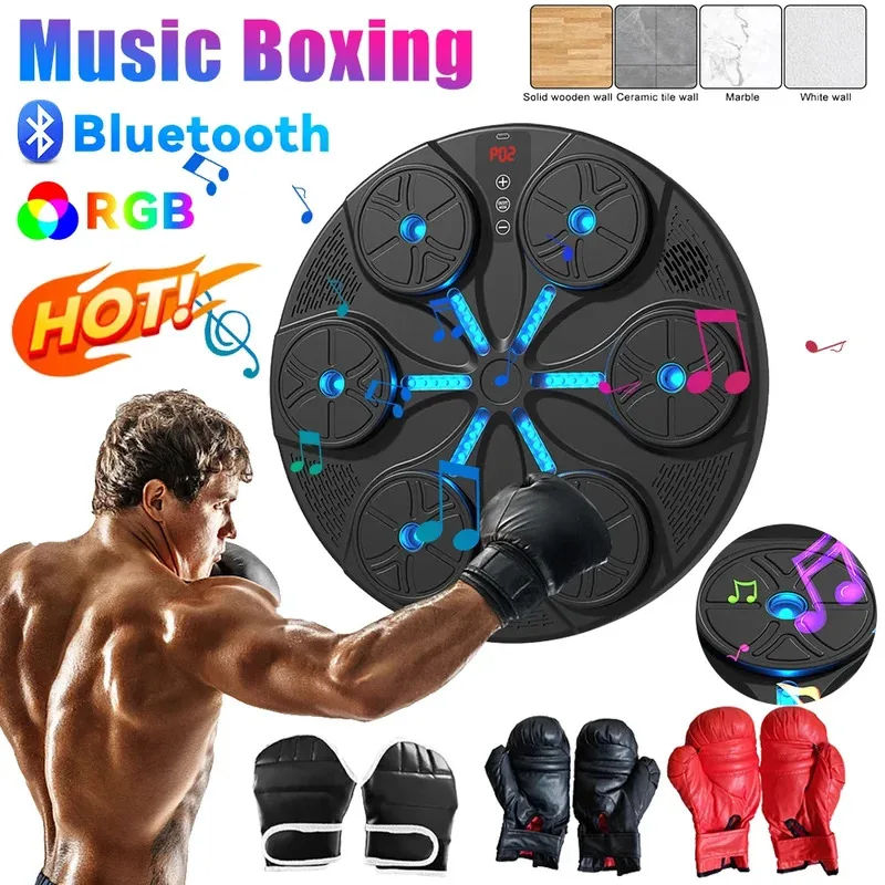Máquina de boxe musical tipo c, carregamento usb, máquina de parede ajustável com luvas para crianças e adultos, máquina de boxe musical