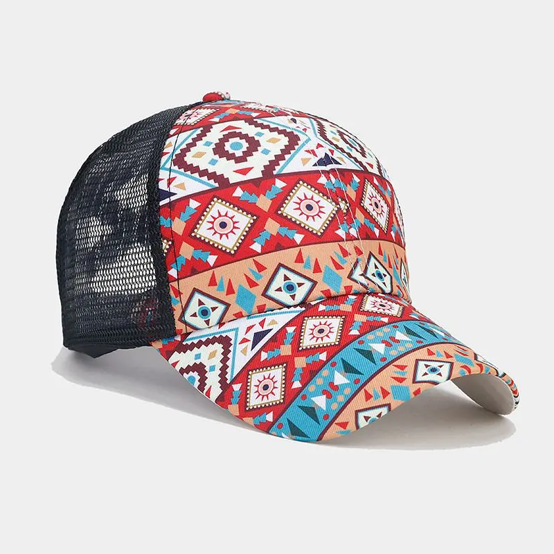 2023 Summer Cotton Print Casquette Baseball Cap Adjustable Breathable Mesh Outdoor Snapback Hats for Men and Women 191