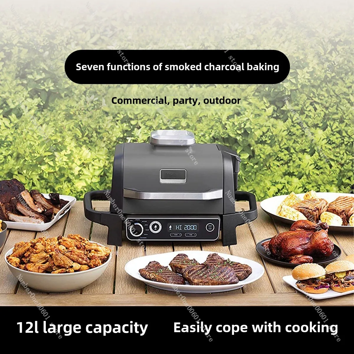 American Household Outdoor Multi-functional Charcoal Grill Air Fryer Frying Pan All-in-one Machine Commercial