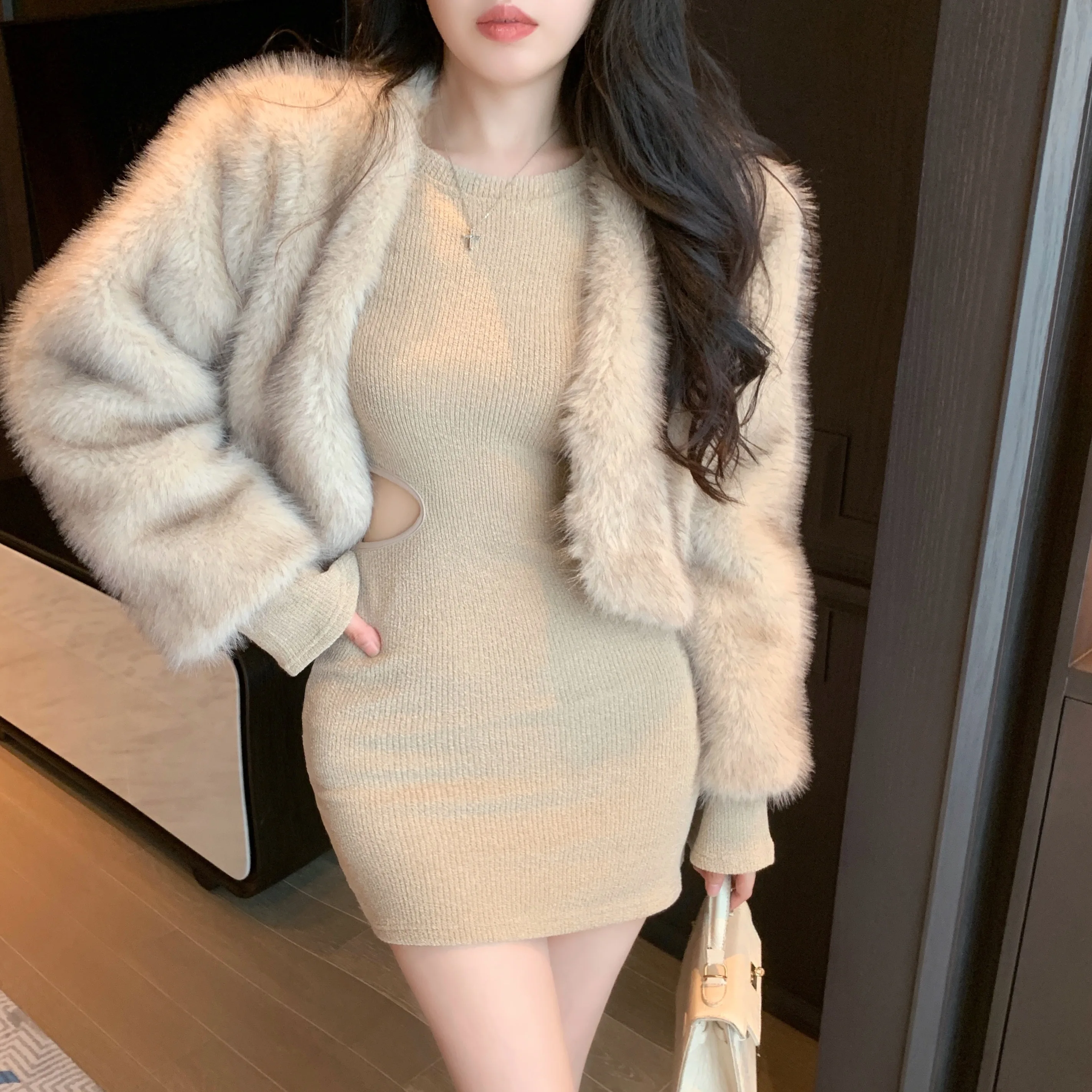 Dopasowana, długa spódnica z wycięciami, rozkloszowana, damska, z wysokim stanem, w kształcie litery A, w stylu koreańskim, do pracy, jesień, moda 2025