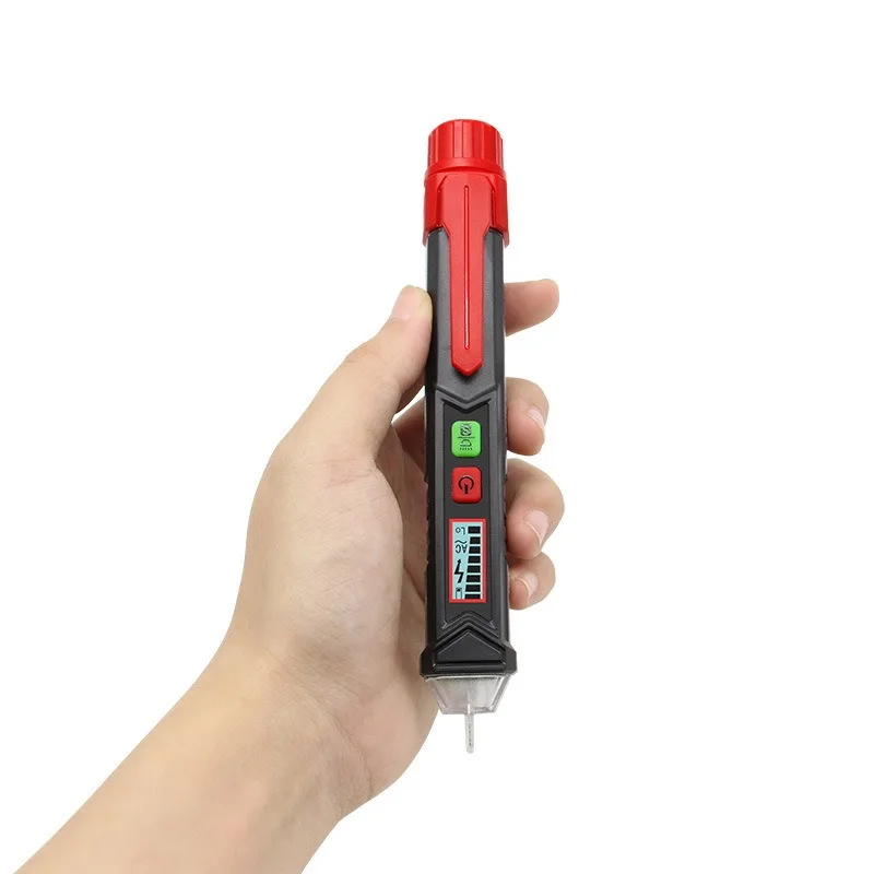 

HT100 Non-Contact Voltage Tester with Dual Range 12V-1000V/48V-1000V Electrical Tester LCD Display Buzzer Alarm Electrician Tool