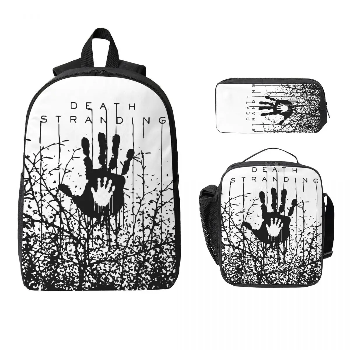

In The Forest Death Stranding Game Backpack Boys Girls BookBag School Bag Shoulder Bags 3ps Insulated Lunch Bag Pencil Case