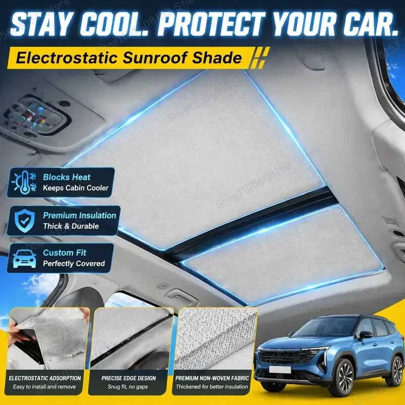 For Geely Boyue L FX11 2022 2023 2024 2025 MK3 LWB Starray Atlas Electrostatic Roof Sunshade UV Protection Heat Reflective