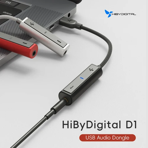 HiBy 디지털 D1 C 타입 하이파이 오디오 동글, USB DAC 헤드폰, AMP PCM32Bit/384kHz, 3.5mm 출력, CS46L41 사운드 카드, 안드로이드 Win10 