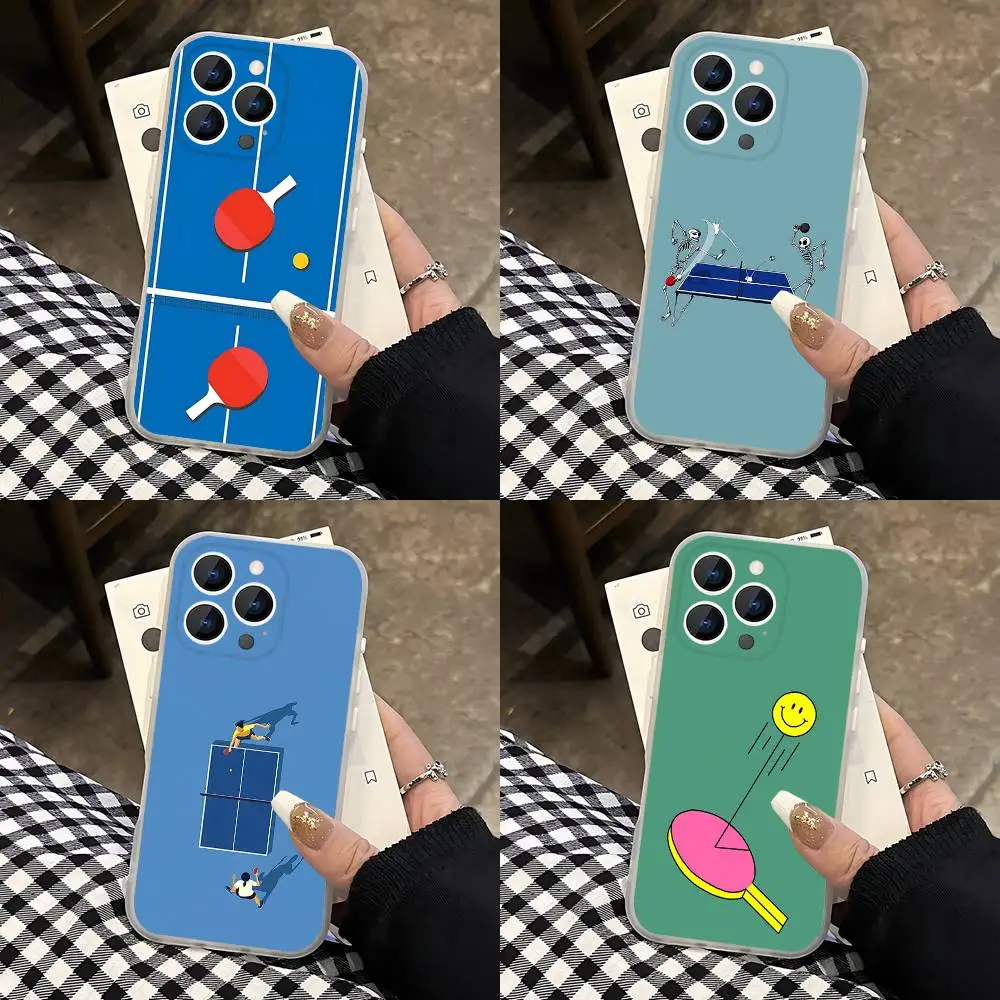 

Table tennis rackets For iPhone 11,12,13,14,15,17,16,Pro,Plus,E,Max,Air,Mini Clear Magnetic Frosted Cover