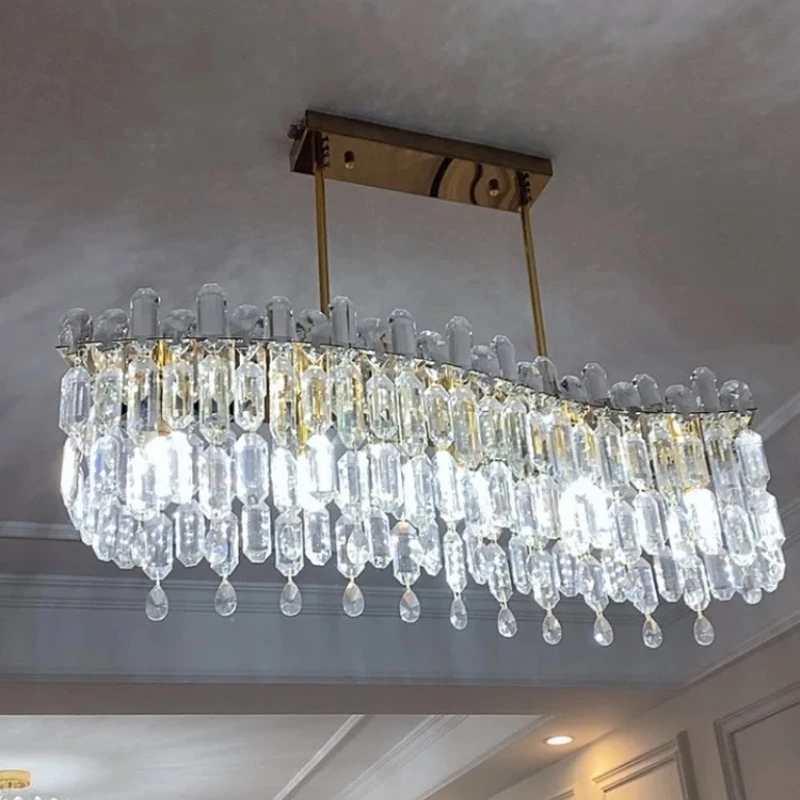 현대 럭셔리 크리스탈 펜던트 Led 조명 샹들리에 거실 주방 램프 홈 장식 장식 천장 조명기구