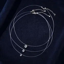 5mm 6.5mm 8mm Moissanite Pendant 925 Silver Solitaire Necklace for Women Invisible Fish Line Chain Jewelry Valentine's Gift 2025