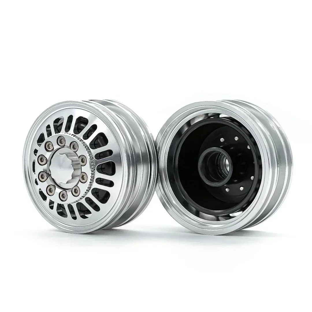 

Пара металлических передних и задних узких колес для 1/14 Tamiya RC Truck Trailer Tipper Scania MAN Benz Actros Volvo Car Diy Parts