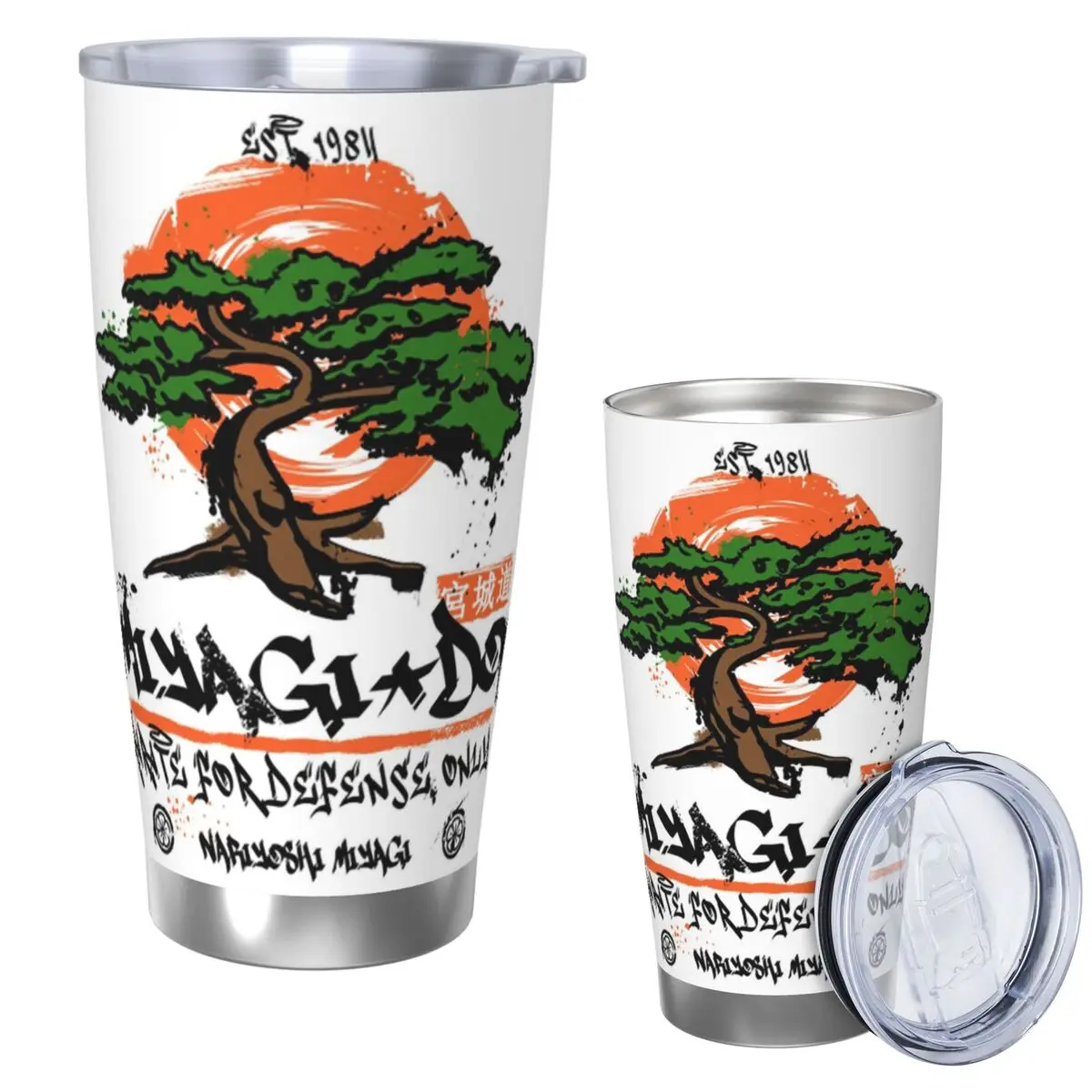 Miyagi Do Karate Stainless Steel Tumbler Vacuum Insulated Mugs Thermal Cold Cups Straws With Lid 20oz