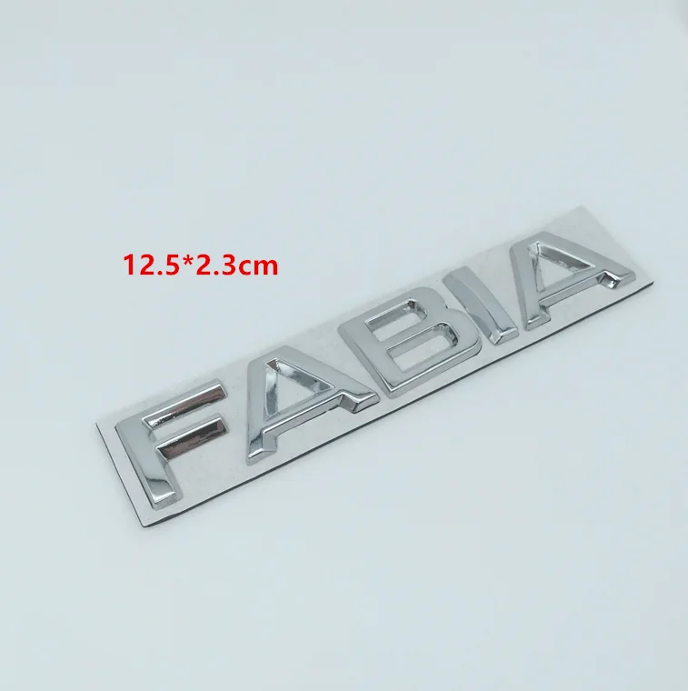 1pcs 3D metal FABIA high quality silver/black car Letter Emblem Rear tail trunk Decals badge sticker Decal styling For Skoda