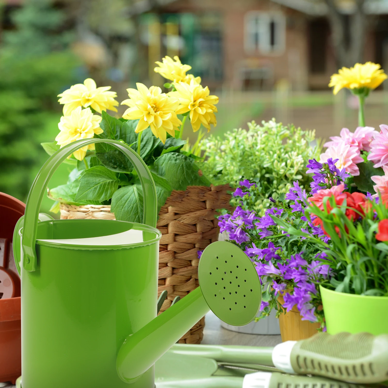 

Flower Watering Pot Large Capacity Long Spout Sprayer Garden Iron Art Design Durable Gardening Can Outdoor Indoor Plants