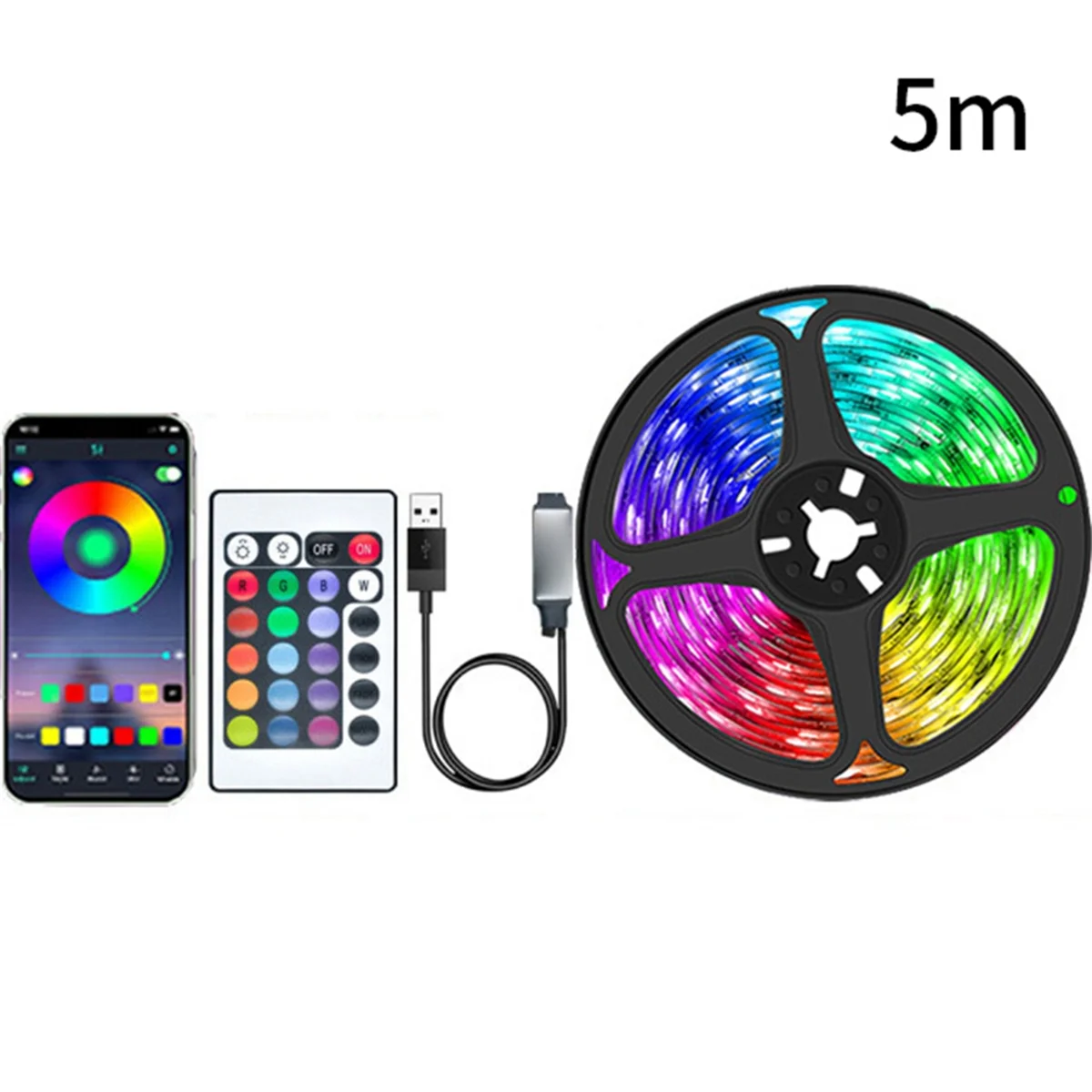 POP-l5 метр набор светодиодных лент 5050RGB пульт дистанционного управления Bluetooth 5 В красочные световые ленты набор ТВ фон атмосфера