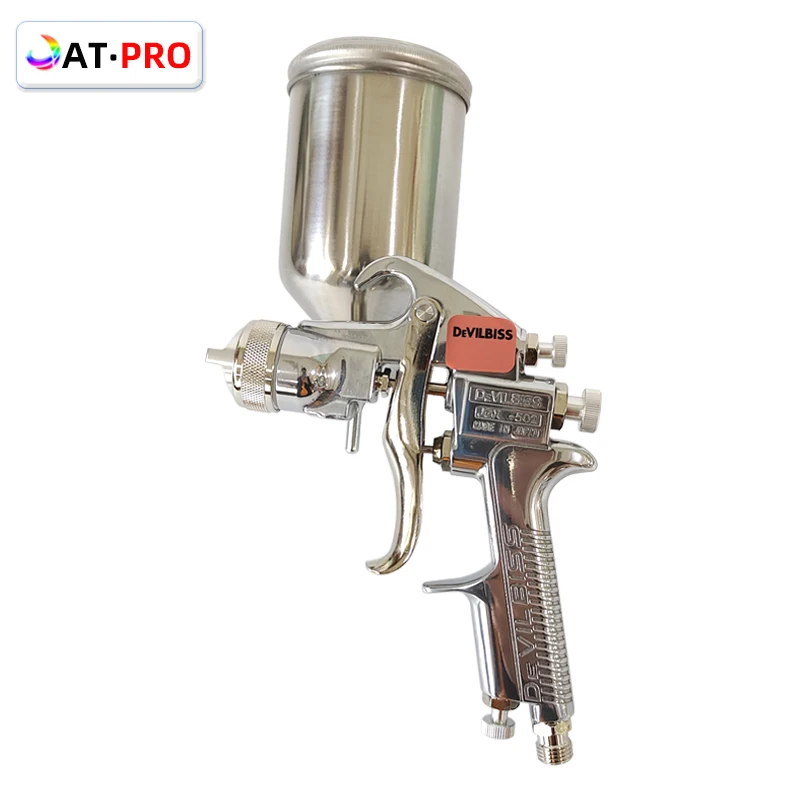 Auto Spray Gun 502 Upper Can 1.4mm Nozzle Lower Can 1.8mm Nozzle High Atomization Saving Paint Spray Gun