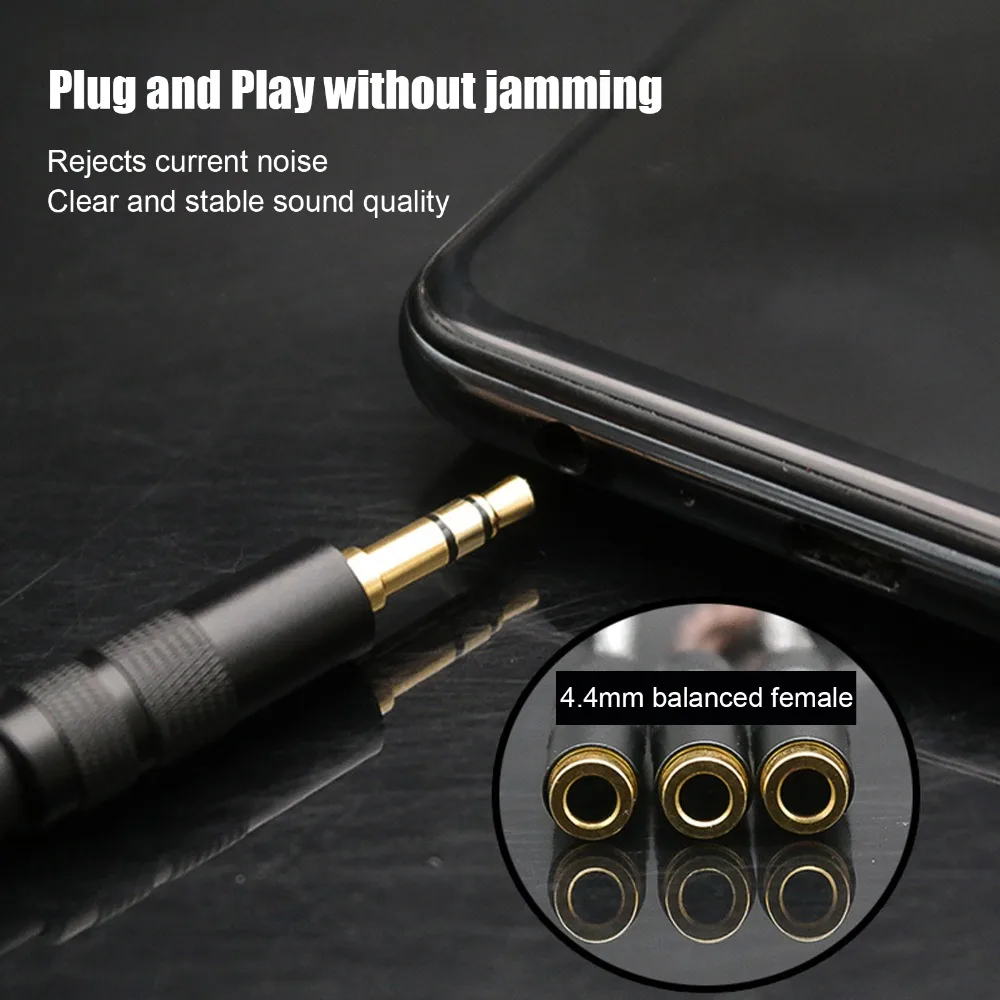 

Gold Plated 4.4mm to 3.5mm Adapter Cable Lossless Sound Plug and Play Balanced Female to Stereo Male Adapter