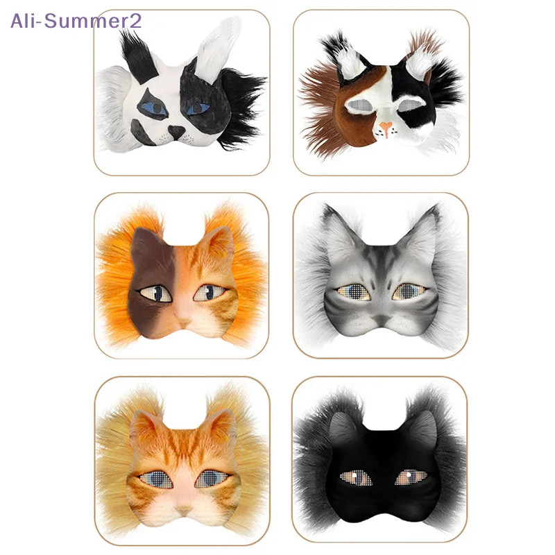 {Summer2} 29-teiliges Set Blanko-Masken Halbes Gesicht Handgezeichnete Tier-Katzenmaske DIY Handgemachte Graffiti Halbgesichtsmaske Party Weihnachtsgeschenke