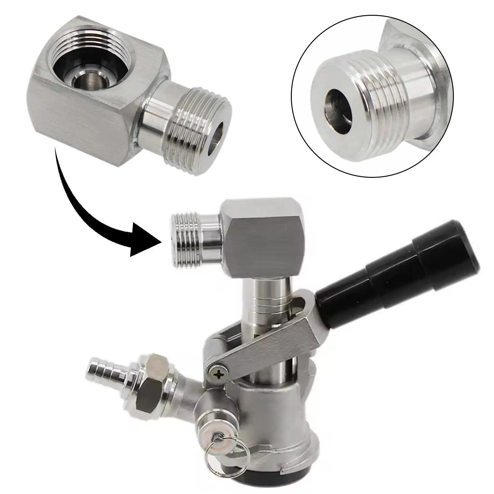 Homebrew Keg Connector 5 8 BSP Thread Adapter Stainless Steel Fitting for Beer Coupler Replacement Parts