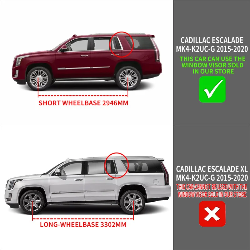 For Cadillac Escalade Window Visor