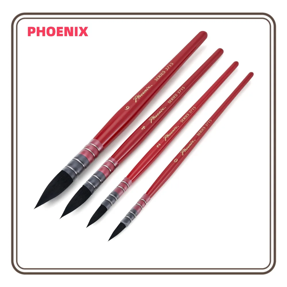 مجموعة فرش ألوان مائية خفيفة الأطياف مجموعة فرش طلاء شعر السنجاب الاصطناعية للفنانين البالغين المتناوبين فرشاة ممسحة مستديرة مدببة