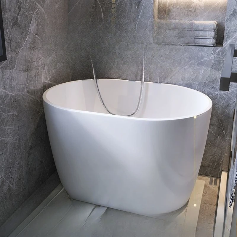 Independent acrylic deep-soaking small apartment bathtub deepened with optional seat, household water-saving shower bath