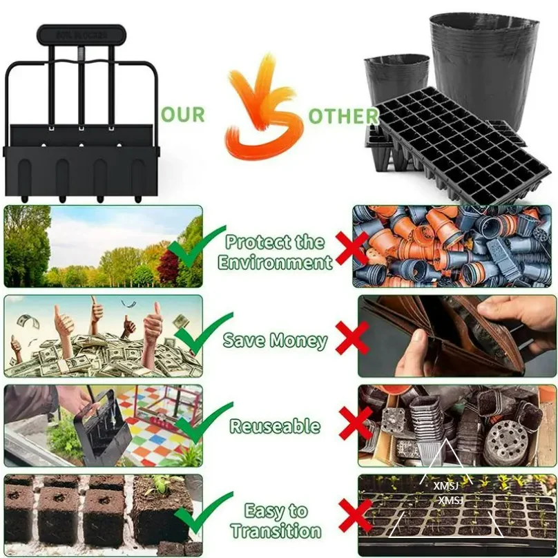 XMSJ машина для изготовления блоков почвы, ручной блокатор почвы для рассады, инструмент для изготовления блоков почвы в горшках, инструмент для изготовления контейнеров для культуры почвы ﻿ 2025 НОВИНКА