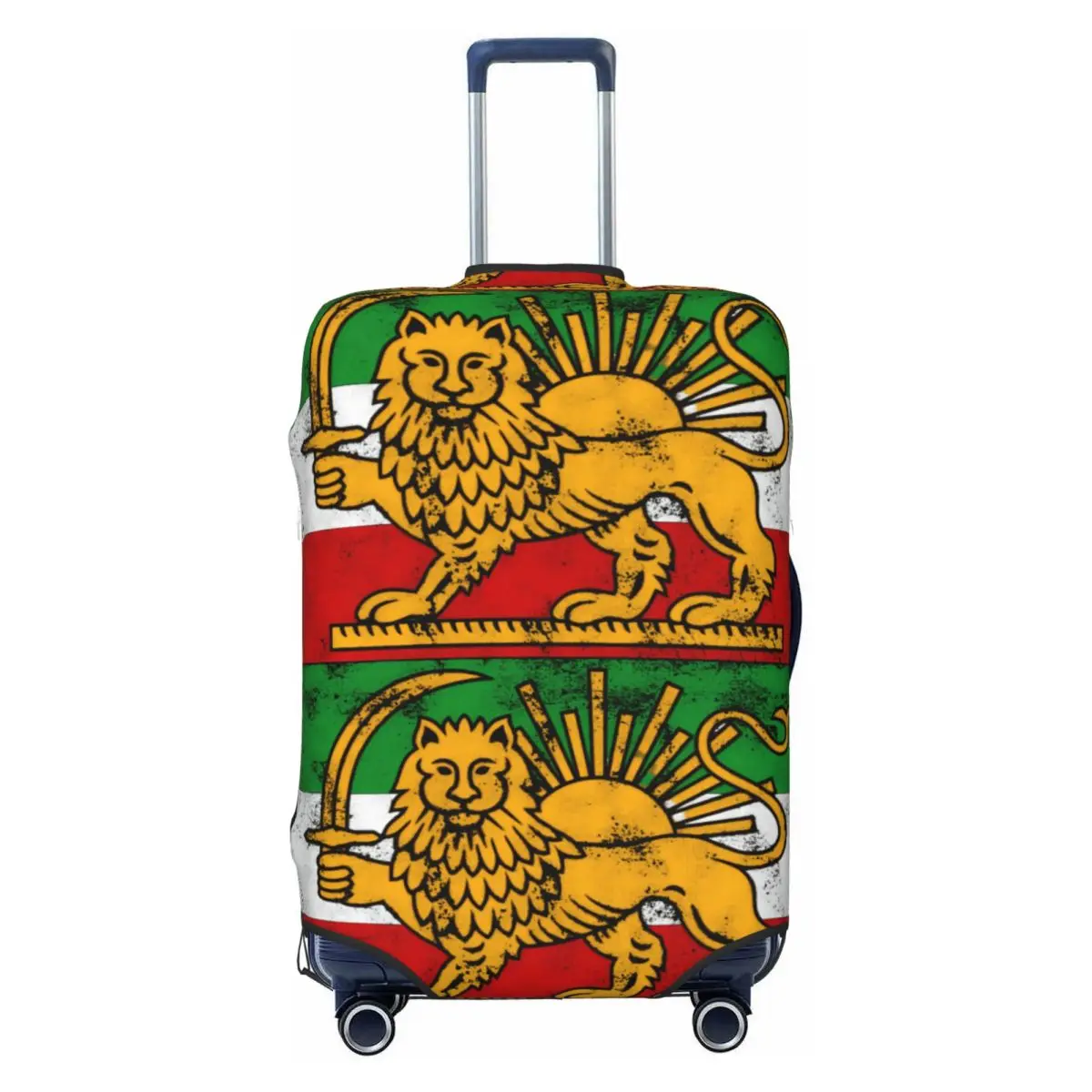 Iran Flag Lion And Sun Suitcase Cover Holiday Travel Useful Luggage Supplies Protection