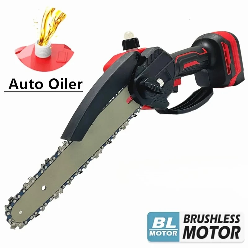 

6-дюймовая бесщеточная бензопила, автоматическая масленка, аккумуляторная электрическая цепная пила, резак для обрезки садовых инструментов для Milwaukee, батарея 21 В