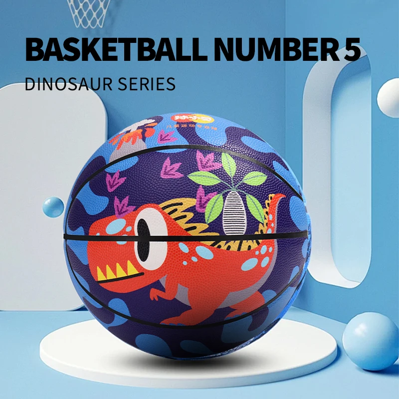 ลูกบาสเก็ตบอลไดโนเสาร์ Graffiti หมายเลข 5 ยืดหยุ่น PU การ์ตูนบาสเกตบอลเด็กและเยาวชนบาสเกตบอลของขวัญ Graffiti บาสเกตบอล