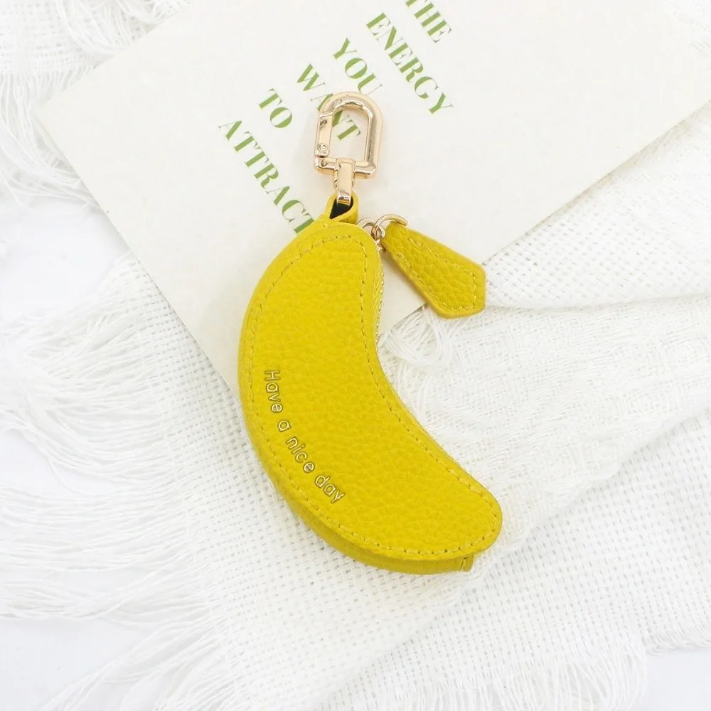 

Cute Fruit Banana Shape Coin Purse Mini Key Bag Wallet Keychain Multifunctional Headphone Bag Bag Pendant Gift