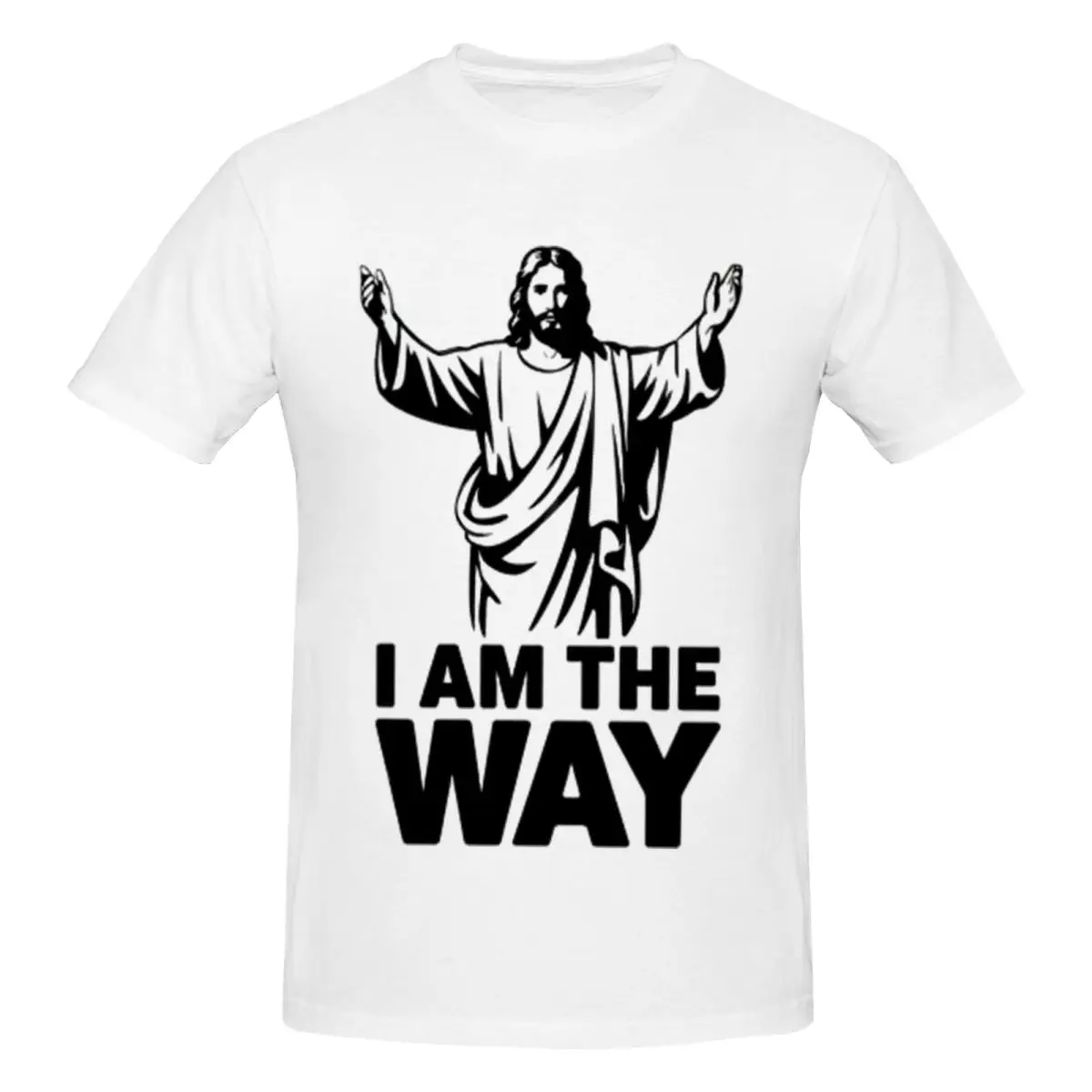 

Jesus Christ I AM The Way Men T-Shirt Funny Oversized T Shirts Men's O-Neck Cotton Tees Short Summer Male