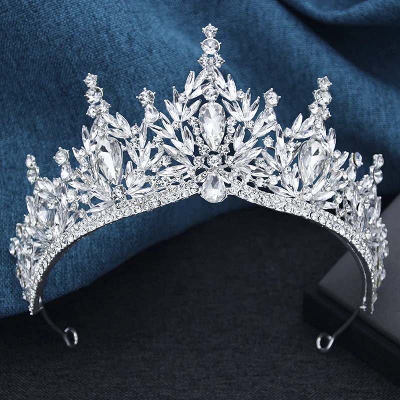 12 Kleuren Barok Luxe Groene Kristal Tiara Voor Vrouwen Bruiloftsmeisjes Verjaardagsfeestje Elegante Kroon Haar Sieraden Accessoires