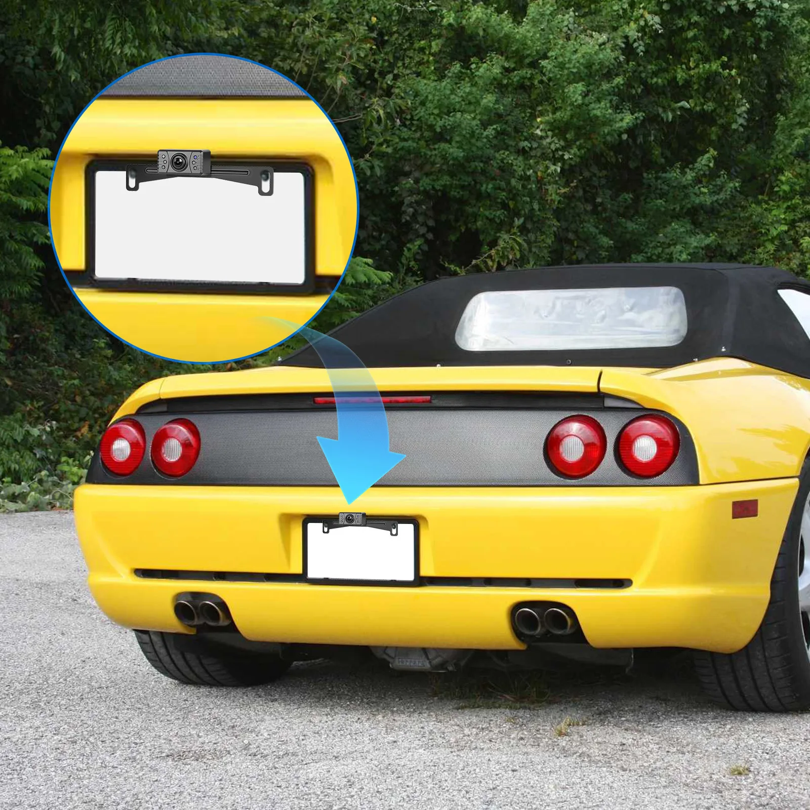 4.3 Inch Wireless Backup Camera Reverse Monitor IR Night Vision Waterproof Rear View License Plate Cam for Car RV Van Trailer