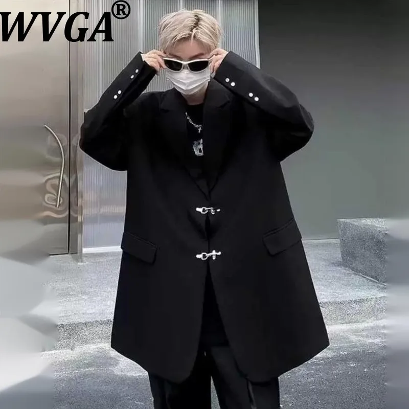 

WVGA весенне-осенний новый мужской модный пиджак с мягкими плечами, нишевый шикарный повседневный костюм с металлическими пуговицами в стиле Ямамото, пальто Ins W15554