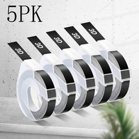 2PK/5PK 9mm Compatible Dymo 3D Label Tape Waterproof Adhesive Dymo 3D Embossing Tape for Dymo 12965 Motex E101 B90 Label Maker