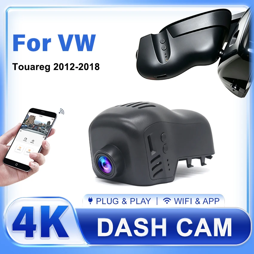 4K Dash Cam For Volkswagen For VW Touareg 2012-2017 2018 Original Design Ultra HD DVR, Built-in WiFi DashCam for car Camera