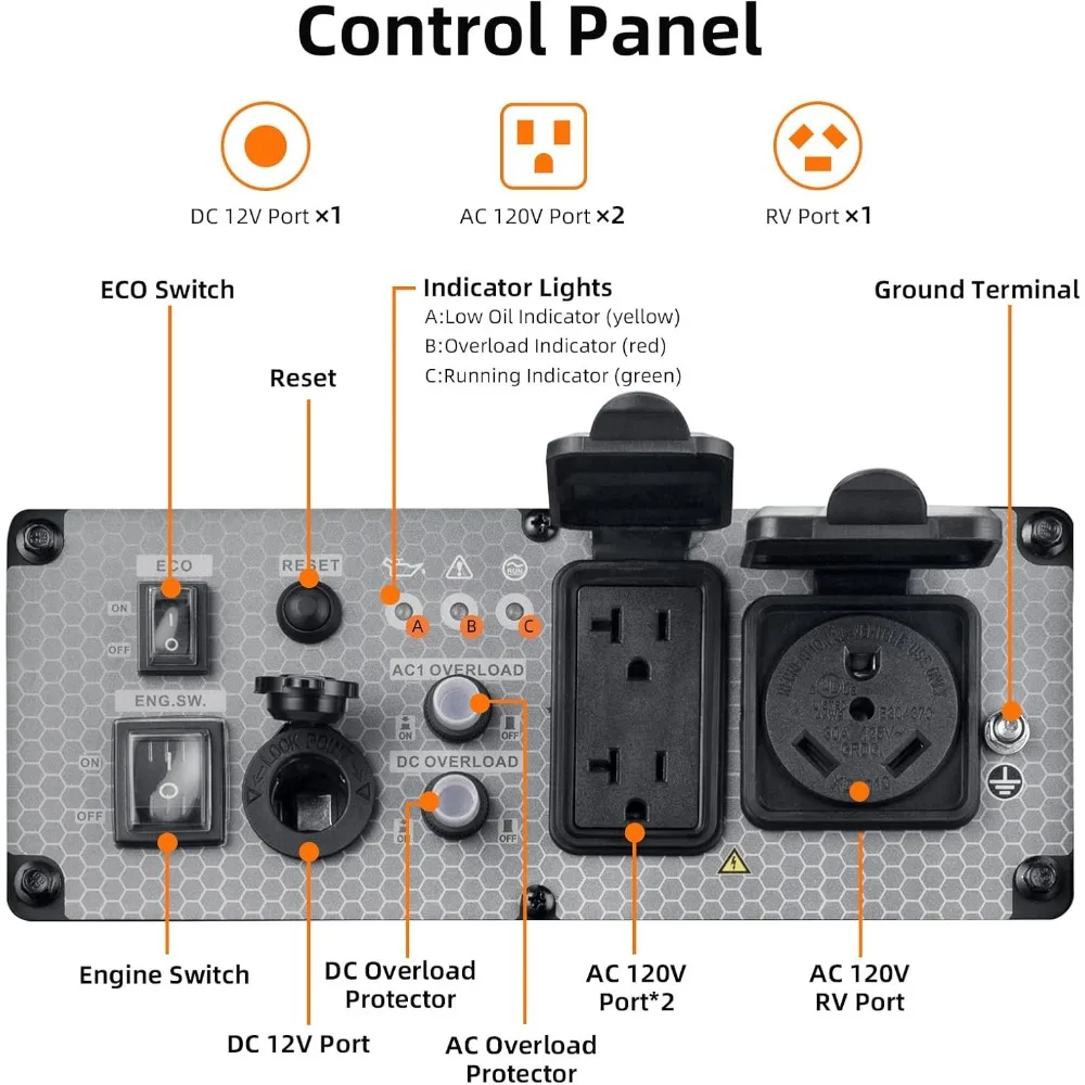 مولد عاكس 4000 واط، مولد إطار مفتوح يعمل بالغاز، معدات طاقة خارجية محمولة، احتياطية منزلية في حالات الطوارئ