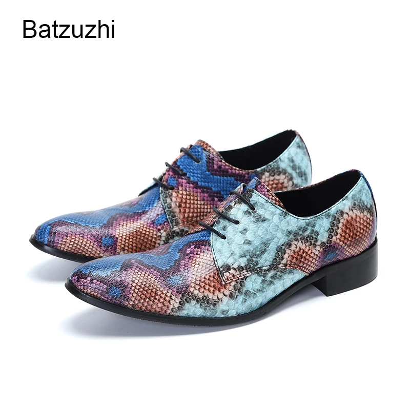 

Batzuzhi 2021 New Men's Shoes Pointed Toe Leather Dress Shoes Men Lace-up Formal Business, Party and Wedding Zapatos Hombre